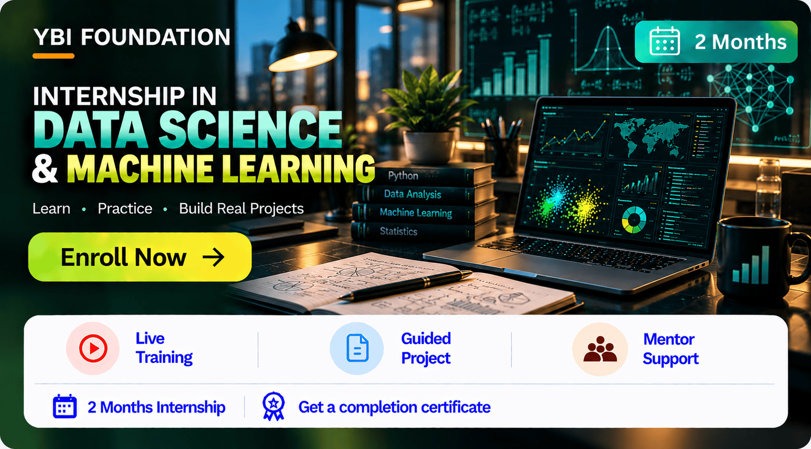 2 Months Data Science and Machine Learning Internship with Certificate